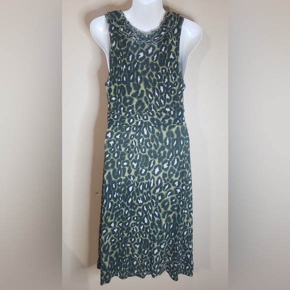 INC Leopard Print Camouflage green Dress M - Picture 2 of 4